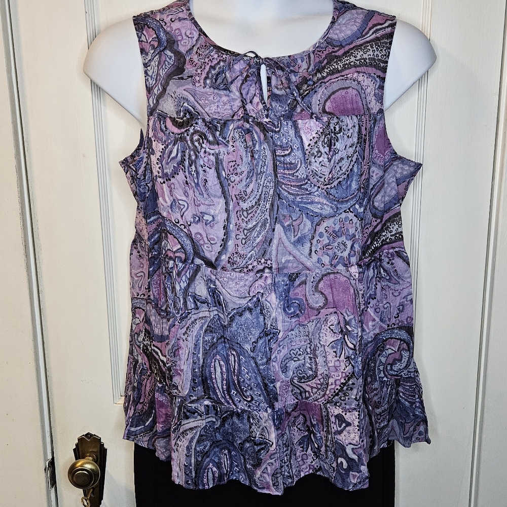 Talbots Multicolor Paisley Women's Tank Top - Size Large